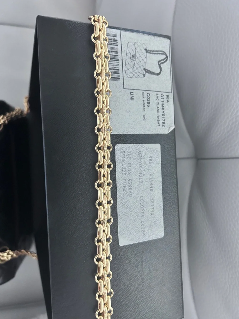 Chanel 2.55 flap bag, black calfskin and gold hardware